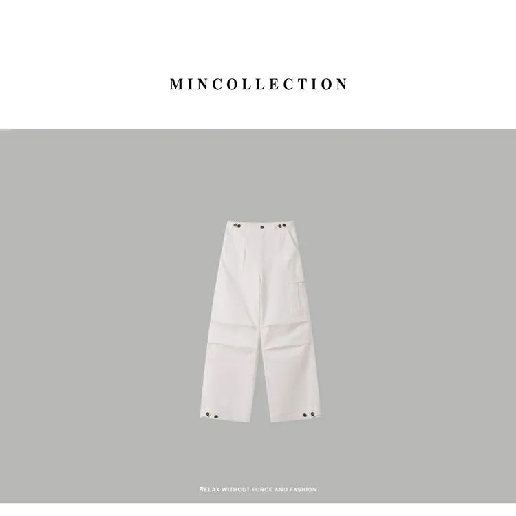 DE Mincollection口袋工装裤/复古直筒可调节扣休闲工装裤55048