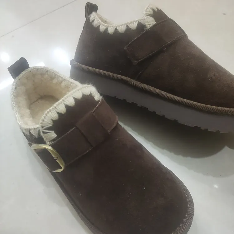 好鞋家 复古绒面内增高全包勃肯鞋 韩版舒适软底皮带扣学院风单鞋