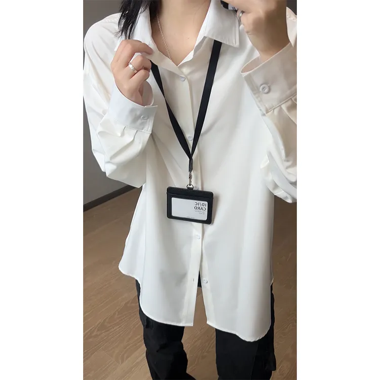 高级感白色衬衫设计感小众衬衣早秋新款上衣2025年潮牌开衫外套
