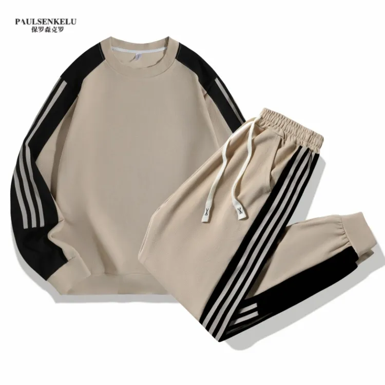 男士休闲套装圆领卫衣休闲裤二件套男女同款秋季新款百搭运动一套