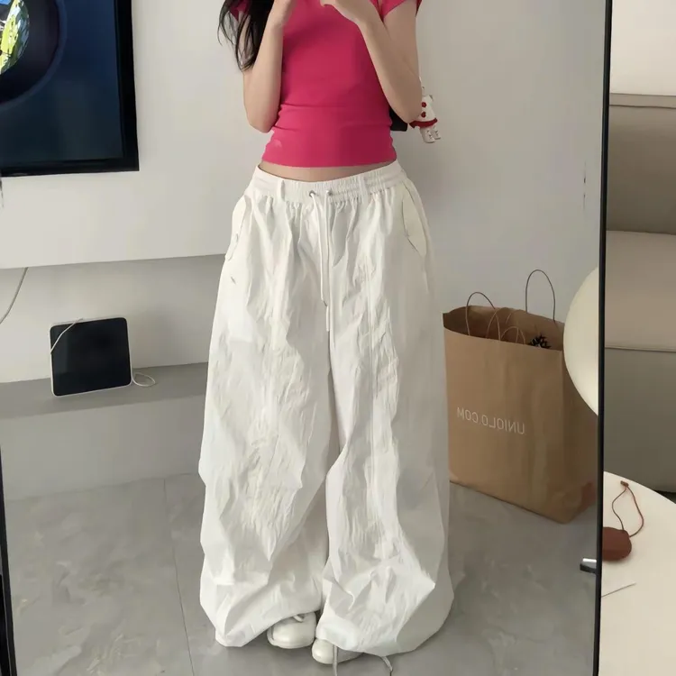 【速干防水】网红夏季美式阔腿宽松休闲裤爵士跳舞工装裤长裤