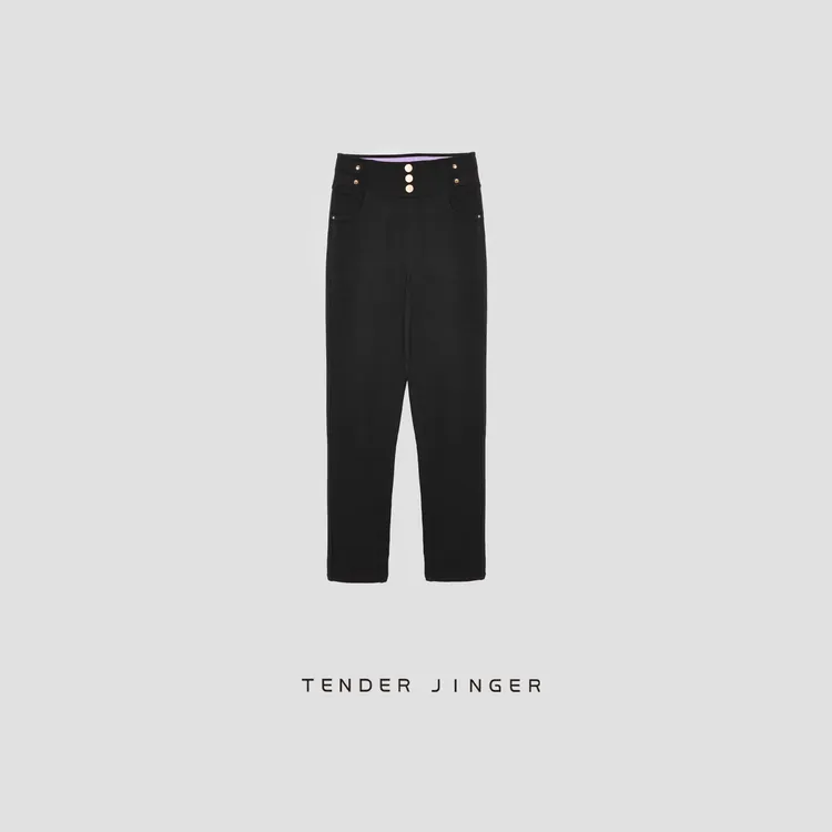 Tender Jinger｜线下专供 紫罗兰婴儿绒小黑裤T2510LL25113