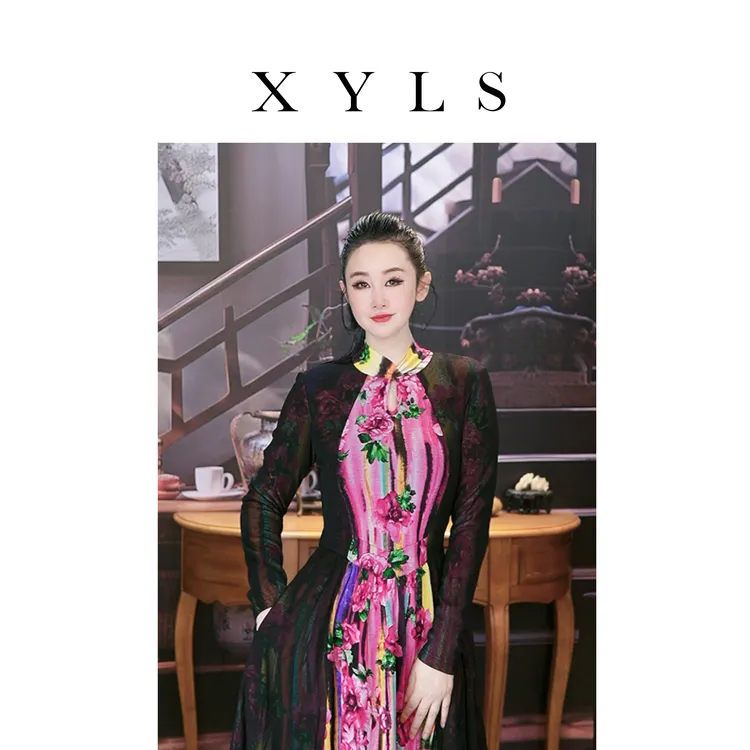 加绒弹力网纱连衣裙T007098