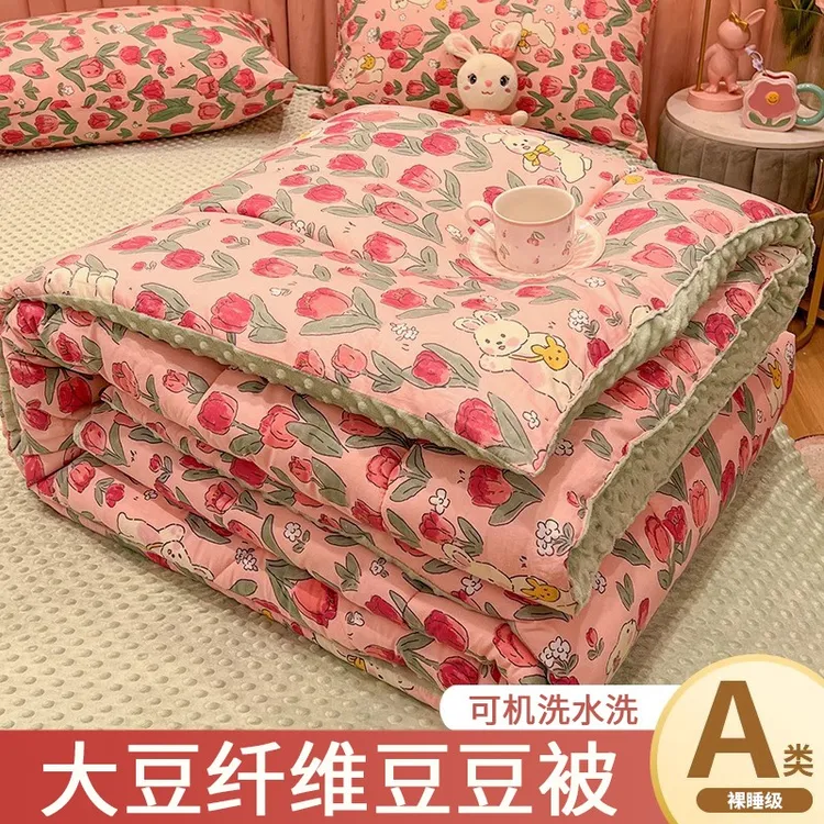 A类大豆豆纯棉全棉被子冬被加厚被芯春秋被儿童单双人空调被四季
