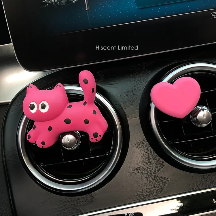 可爱猫咪车载香薰扩香石汽车空调出风口香水车内装饰女生香氛摆件