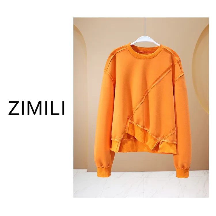 【亮哥欧货女装】冬季麂皮绒加厚《爱玛橙》弹力双面亲肤卫衣26091-C0