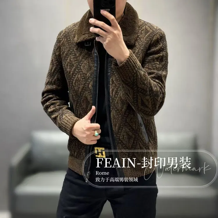 25999【雪尼尔2.0】高端定制真羊毛领雪尼尔立体雕花夹克