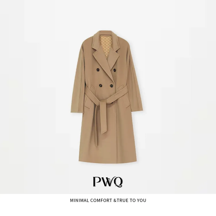 【高定801】大衣山羊绒翻领长袖收腰绵羊毛外套PYF-25120434-DD