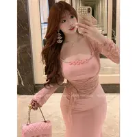 MengFairy现现【樱花之境】蕾丝花边镂空开衫烫钻吊带裙5337 5339