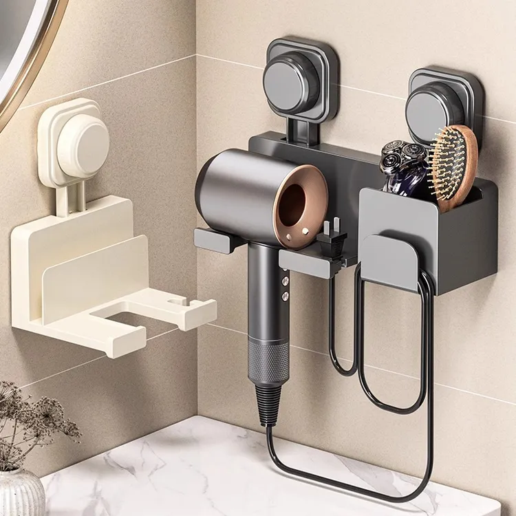 优勤吸盘吹风机置物架壁挂式免打孔卫生间电吹风筒支架浴室挂架子
