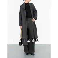 尼采 官方直营｜上东区｜色织亚麻经典廓形翻领经典老钱外套90208