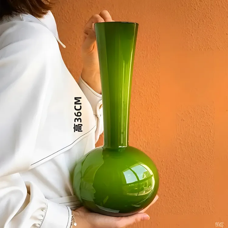 以舟法式浪漫天鹅长颈芬顿花瓶摆件鲜花插花网红花瓶插花玻璃花瓶