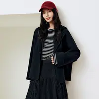 【王雪糕专属】firststation可拆卸针织一粒扣大衣外套女8120A