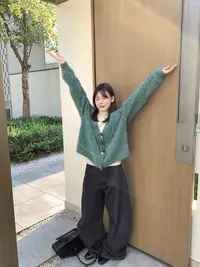 【银子严选】秋季花纱羊毛拉绒开衫韩系厚款
