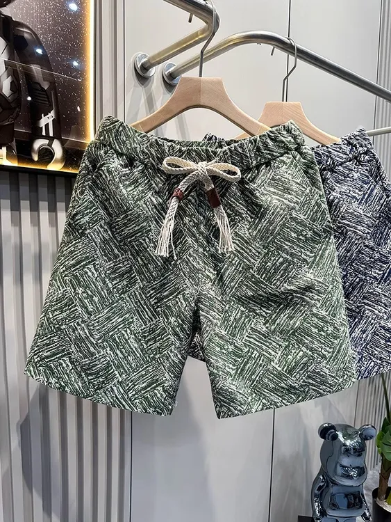 2025潮流短裤美式复古潮牌休闲短裤男夏季宽松情侣百搭沙滩五分裤