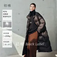 初棉压胶廓形长款羽绒服女90白鹅绒气质立领外套367615009