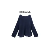 HDD- "蓝色序幕" 马海毛+羊毛 秋季女针织宽松韩版毛衣上衣Y8978 