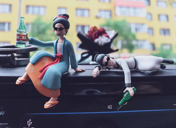 墨镜李清照国风潮玩古代仕女车载摆件手办墨镜李白新款