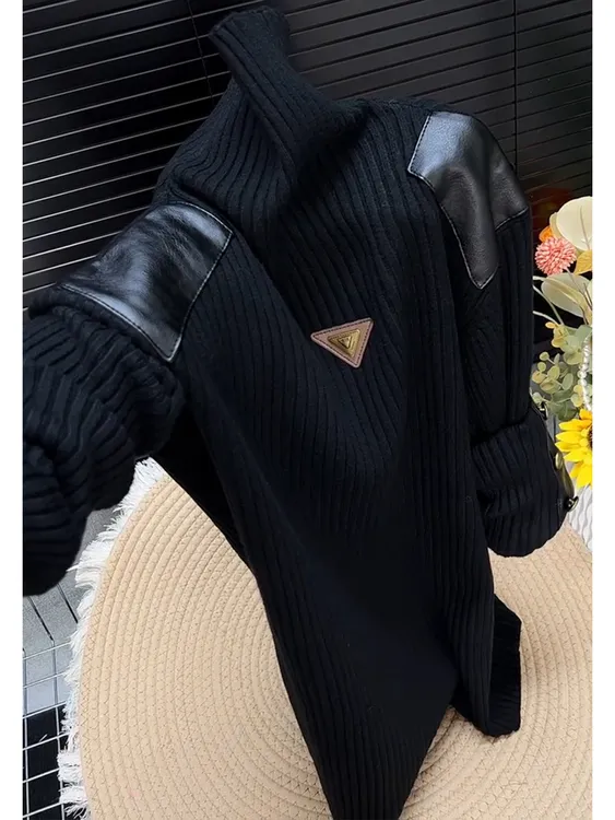 2025新款入秋高级感穿搭高领毛针织衫女设计感修身百搭打底衫上衣