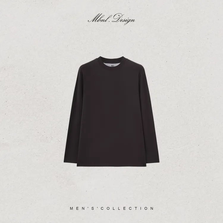 MBNL-F「Core Tees」秦磊男装棉质混纺平纹针织圆领长袖LL-WSY1167
