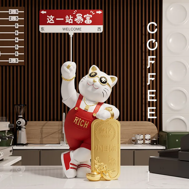 招财猫2025新款桌面摆件收银台发财猫装饰品生意兴隆开业大吉礼物