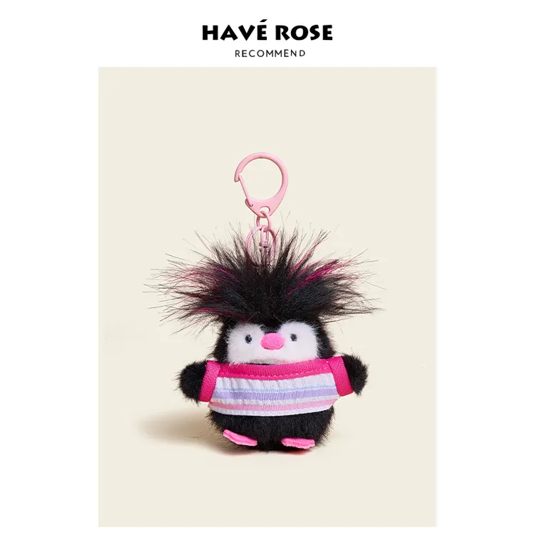 HAVEROSE原创小众炸毛企鹅书包小吊坠背包挂件玩偶高级感包包配件