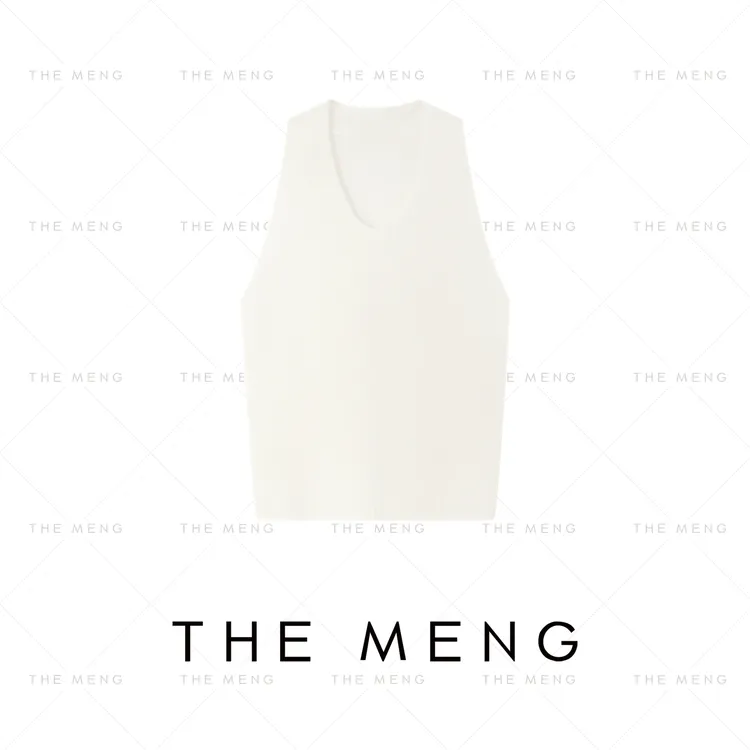 THE MENG【奶油】羊绒丝光羊毛桑蚕丝打底背心#M253D1084