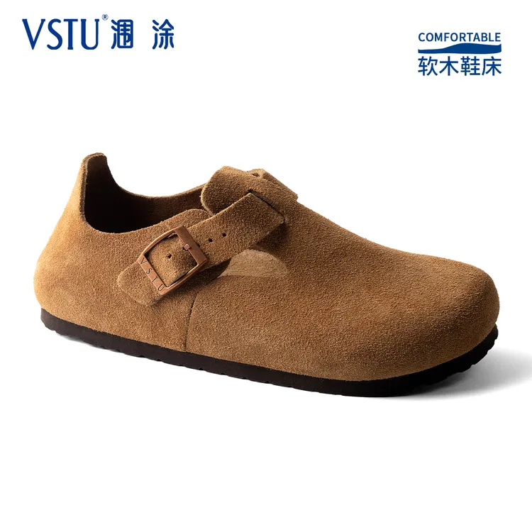 vstu勃肯鞋男女款反绒牛皮真皮透气外穿平底鞋情侣复古时尚博肯鞋