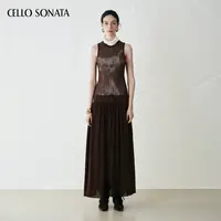 【新款】Cello Sonata 25秋 圆领收腰耳廓狐假低腰针织连衣裙长裙