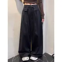 范范与凡凡【藤蔓觅秋】简约裁剪设计显瘦褶皱秋季慵懒宽松拖地裤