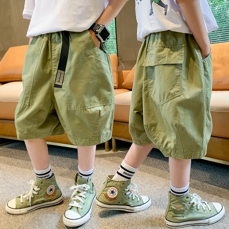 男童裤子夏季2025新款宽松洋气中大童休闲五分裤夏款纯棉儿童中裤