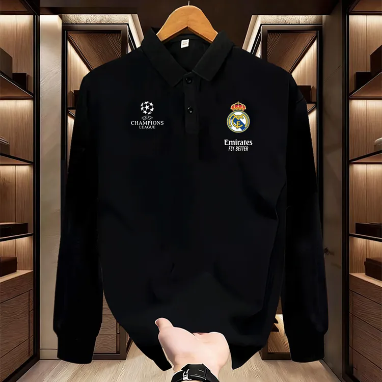 【一件也支持定制】高品质FIFA 欧冠足球POLO衫运动休闲长袖经典款