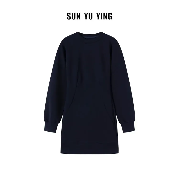 【孙钰颍】长袖卫衣裙连衣裙圆领潮流时尚百搭显瘦
