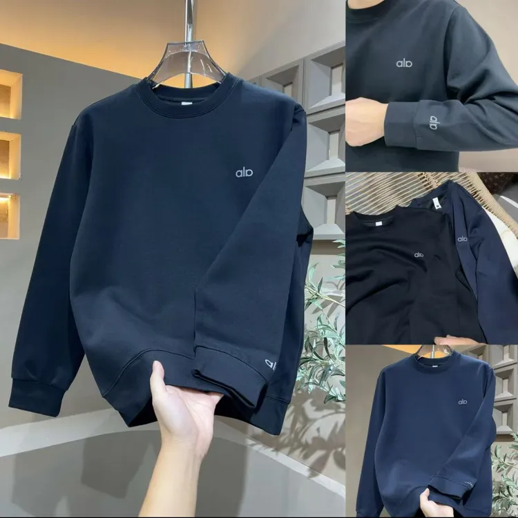 秋冬新款字母刺绣圆领卫衣男士高级感宽松百搭长袖内搭休闲打底衫