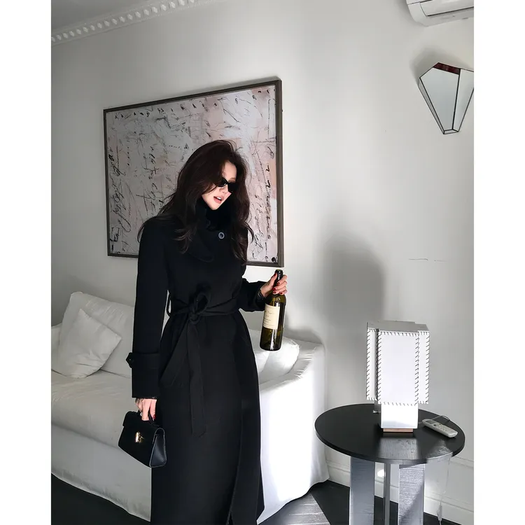 【ALONE SAVOR】龍喜儿佩里月光 冬季100羊毛双面呢大衣D800