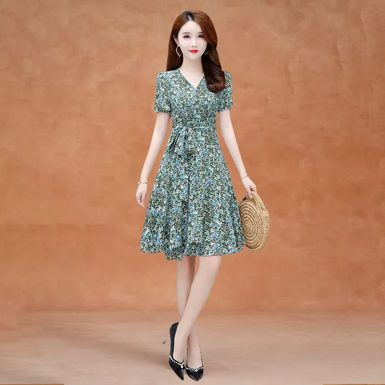 【可蓓儿】碎花连衣裙夏2025新款女气质妈妈高端精致小个子显高裙子