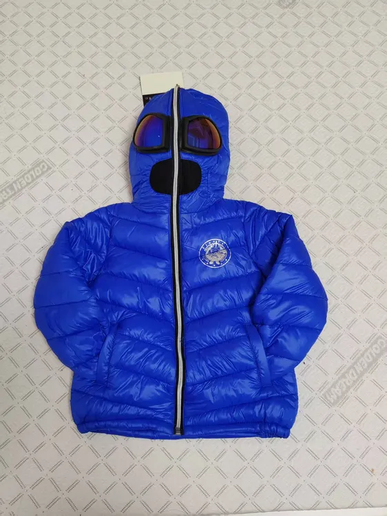 儿童秋冬新款轻薄羽绒棉服连帽防风眼镜校服神器