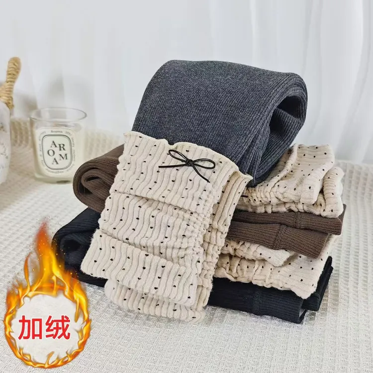 女童洋气加绒打底裤外穿女宝宝保暖长裤棉裤时髦小女孩秋冬季裤子