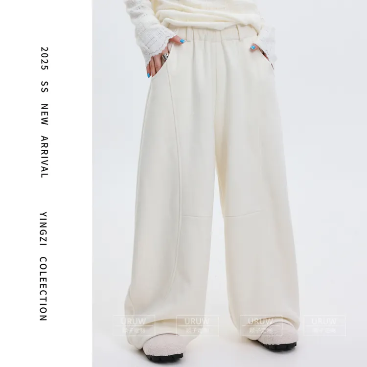 颖子定制【自由古巴】冬季加绒加厚保暖休闲阔腿裤通勤百搭长裤2007