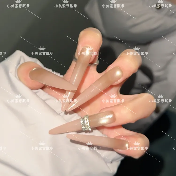 （5.5橘子海）秋冬显白高级清冷百搭纯手工穿戴甲