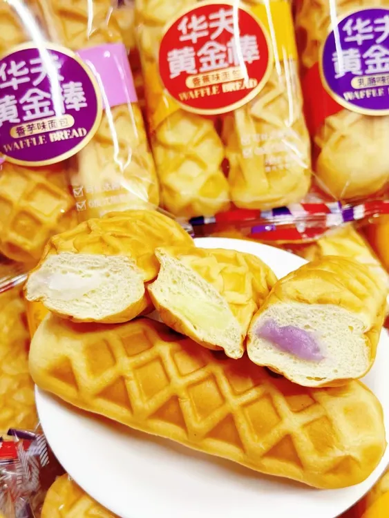 香蕉味华夫棒夹心面包独立包装法式糕点代餐零食