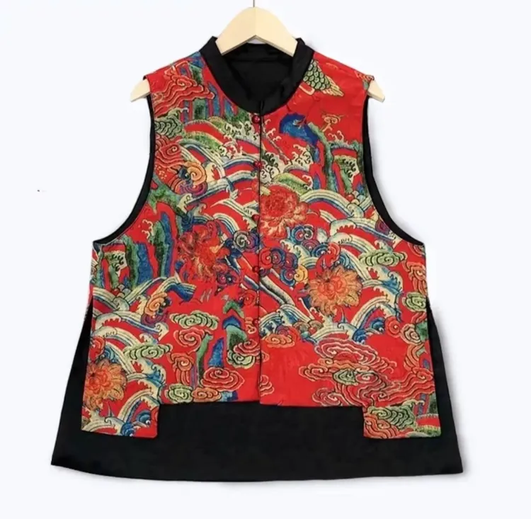 【祥云】高定早秋新款中国风休闲百搭提花马甲中式