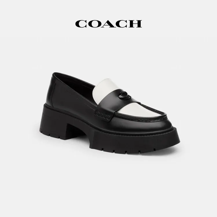 COACH/蔻驰 女士女鞋LEAH厚底乐福鞋复古轻奢休闲时尚百搭通勤鞋