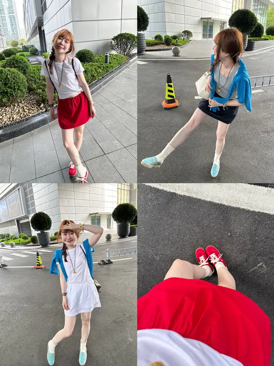 【BORAKOO】m~i~u~女孩~三色简约百搭一字短裤裙   