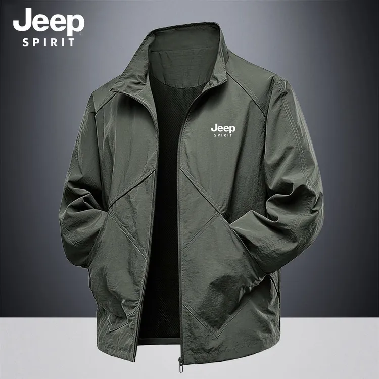 JEEPSPIRIT秋季夹克男外套立领男装户外休闲男士防风防雨上衣男
