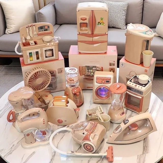 儿童迷你小家电过家家厨房玩具做饭套装电动洗衣机宝宝仿真饮水机