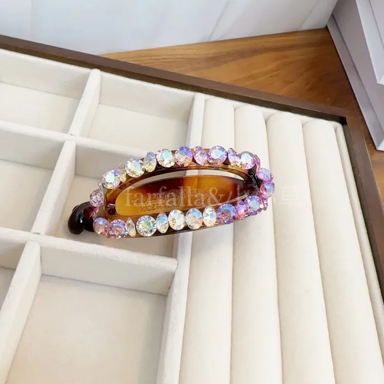 韩国Farfalla水晶横版高马尾香蕉夹高马尾夹