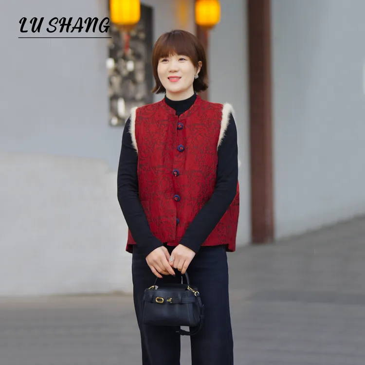 【岁暖棠】中式国风，拼接毛毛！露赏2025冬季浮雕刺绣拜年服马甲