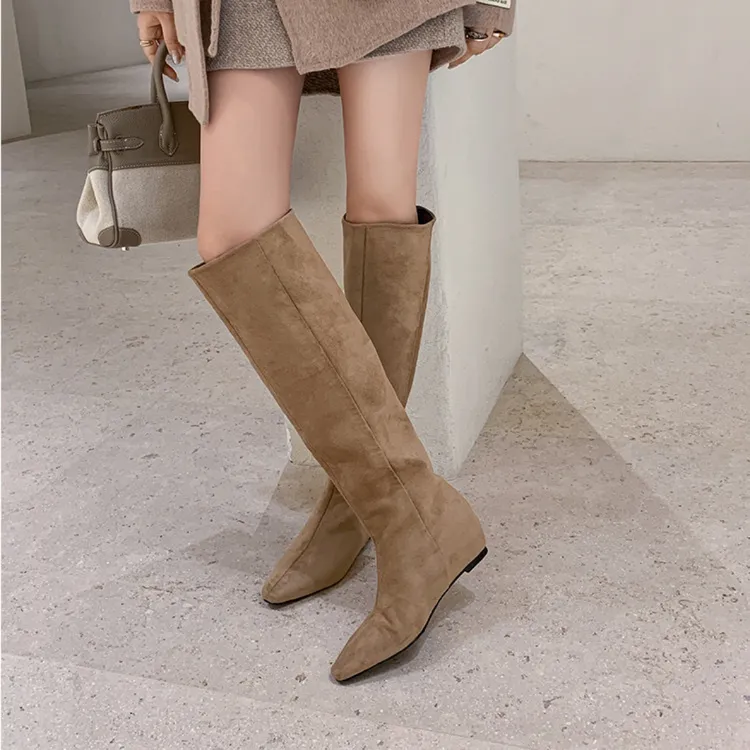 【颜颜专属】5cm时尚长筒英伦时装靴高筒靴高跟百搭秋冬2890