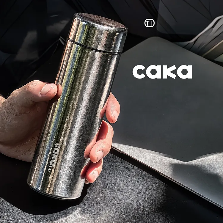 CAKA/茶卡纯钛保温杯男女款茶直身商务泡茶杯保温钛水杯便携